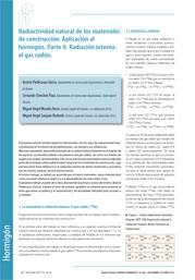 Radiactividad natural de los materiales de construcción. Aplicación al hormigón. Parte II: Radiación interna: el gas radón