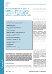 Los requisitos del Código Técnico de la Edificación. Eficiencia energética e incremento de la sostenibilidad. Aplicación a los edificios de hormigón